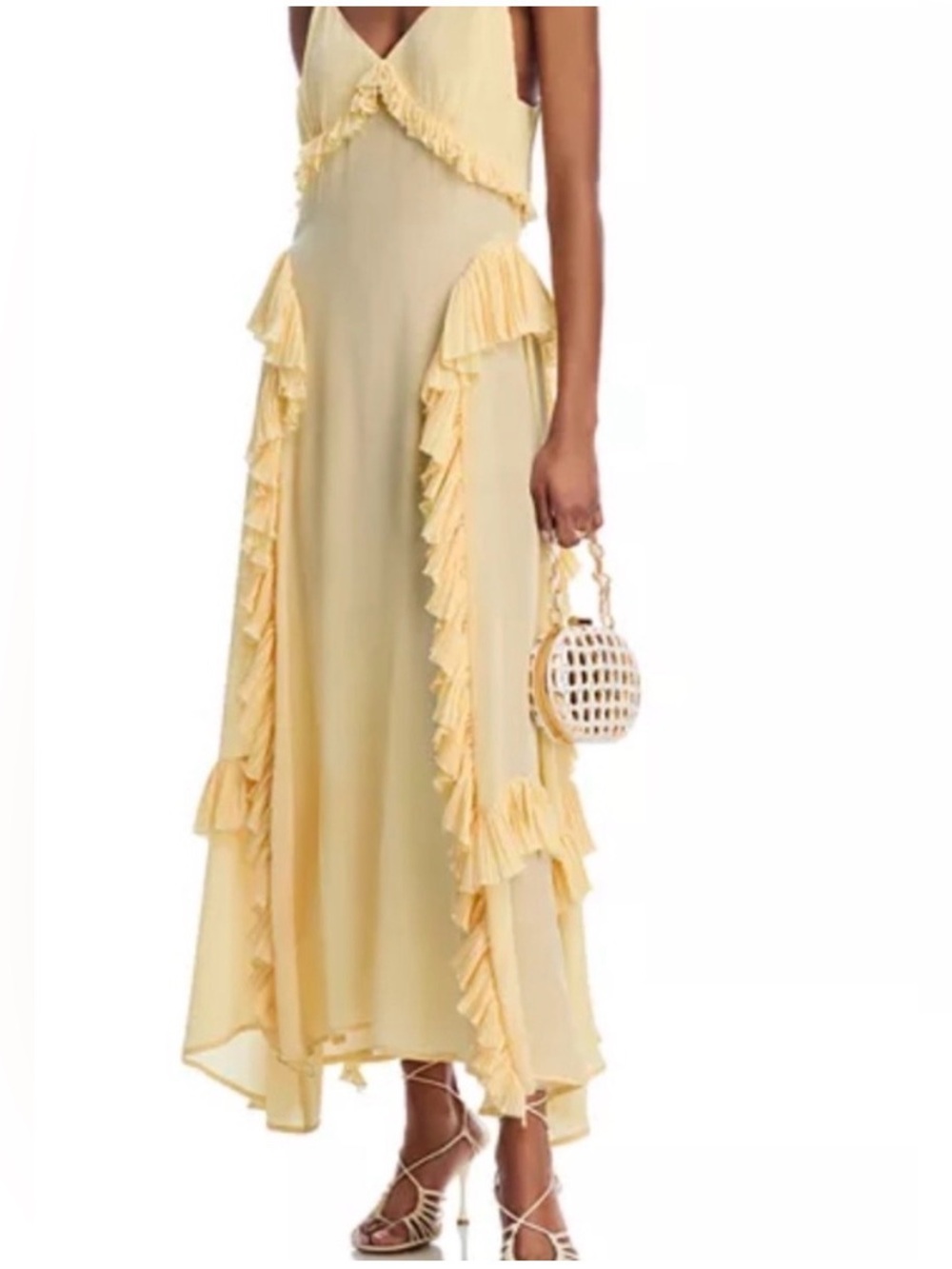 SEA NY Delilah Maxi Dress Butter Yellow Size 6 Wedding Guest Bridesmaid
